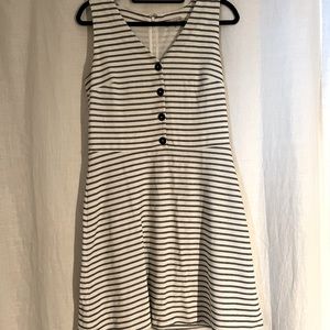 LOFT, black and white striped dress, 8T